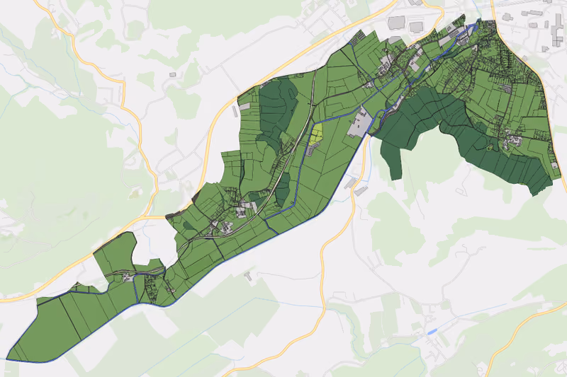Kartenvorschau des Bodenverbrauchs der KG Rabensdorf