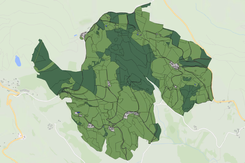 Kartenvorschau des Bodenverbrauchs der KG Rasting