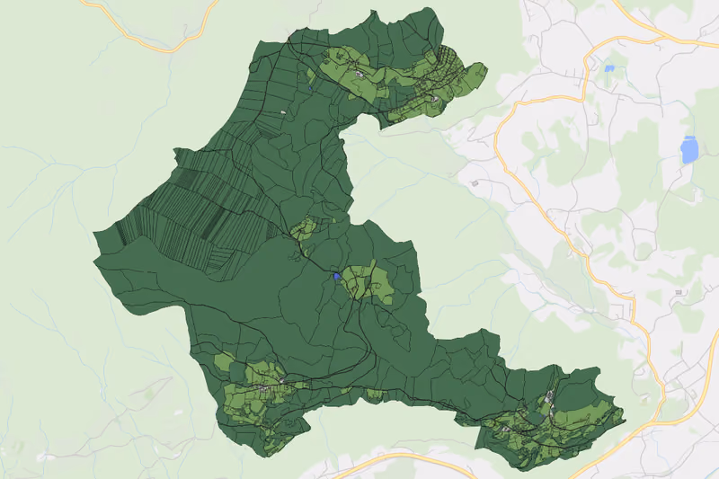 Kartenvorschau des Bodenverbrauchs der KG Saurachberg