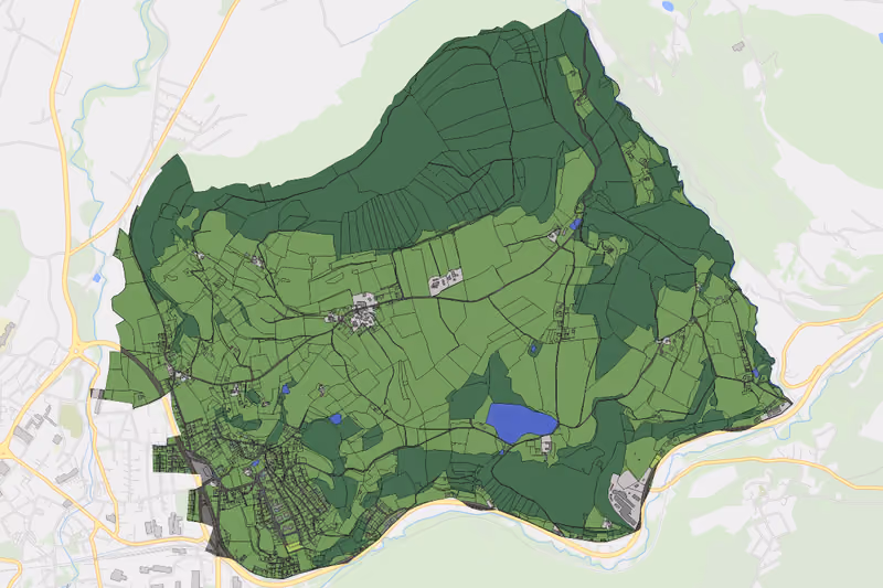 Kartenvorschau des Bodenverbrauchs der KG Tschwarzen