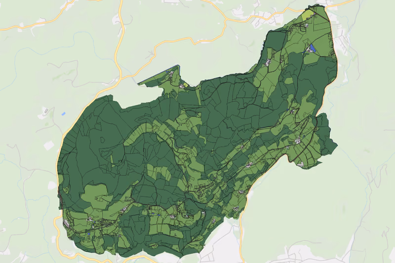 Kartenvorschau des Bodenverbrauchs der KG Wachsenberg
