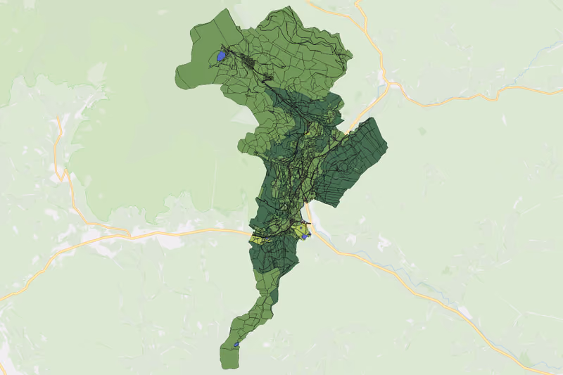 Kartenvorschau des Bodenverbrauchs der KG Wiedweg