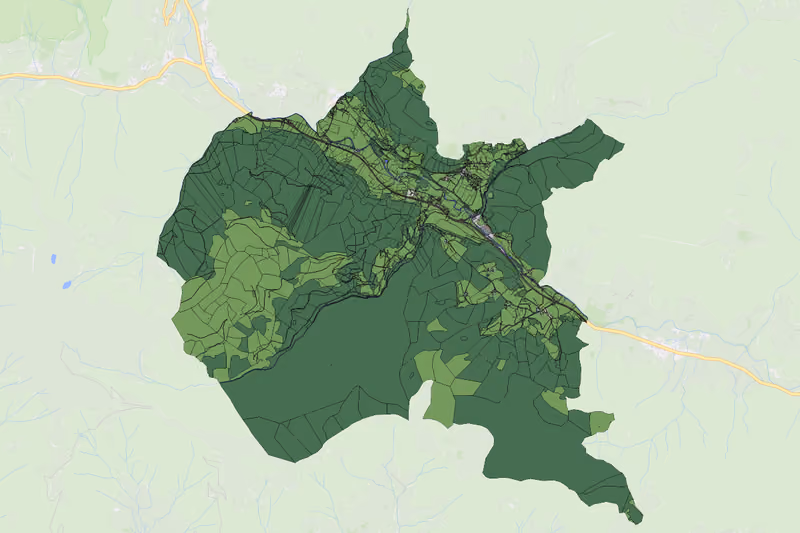 Kartenvorschau des Bodenverbrauchs der KG Zedlitzdorf