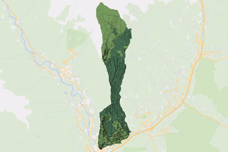 Kartenvorschau des Bodenverbrauchs der KG Kreuschlach