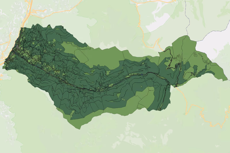 Kartenvorschau des Bodenverbrauchs der KG Leoben