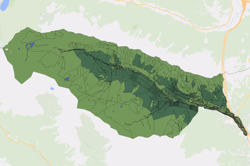 Kartenvorschau des Bodenverbrauchs der KG Oberdorf