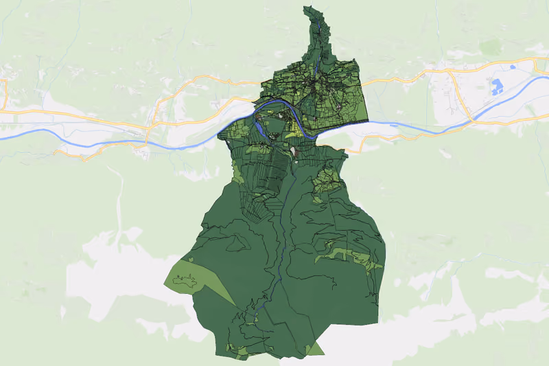 Kartenvorschau des Bodenverbrauchs der KG Berg