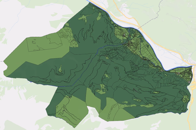 Kartenvorschau des Bodenverbrauchs der KG Flaschberg
