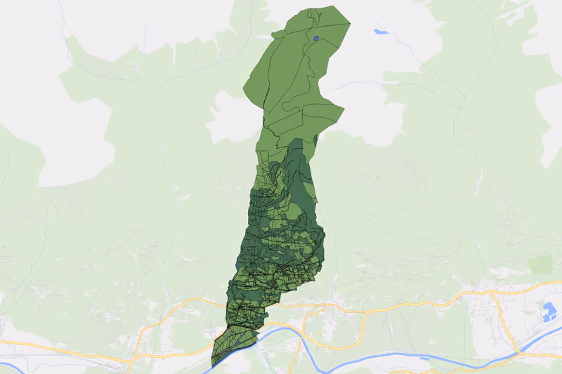 Kartenvorschau des Bodenverbrauchs der KG Goppelsberg