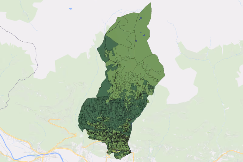 Kartenvorschau des Bodenverbrauchs der KG Irschen