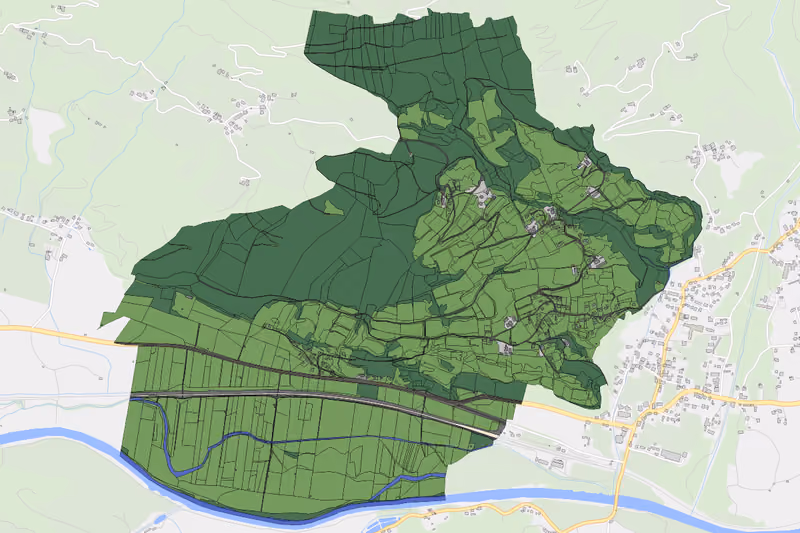 Kartenvorschau des Bodenverbrauchs der KG Nörenach