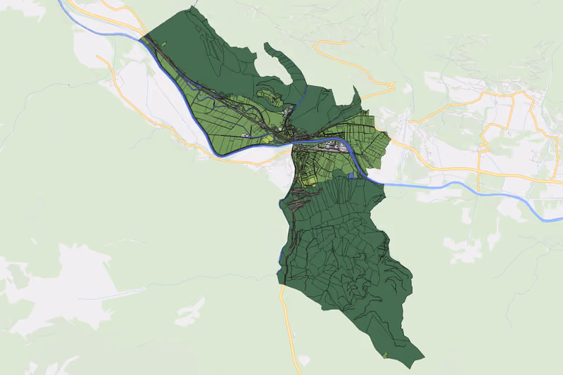 Kartenvorschau des Bodenverbrauchs der KG Oberdrauburg
