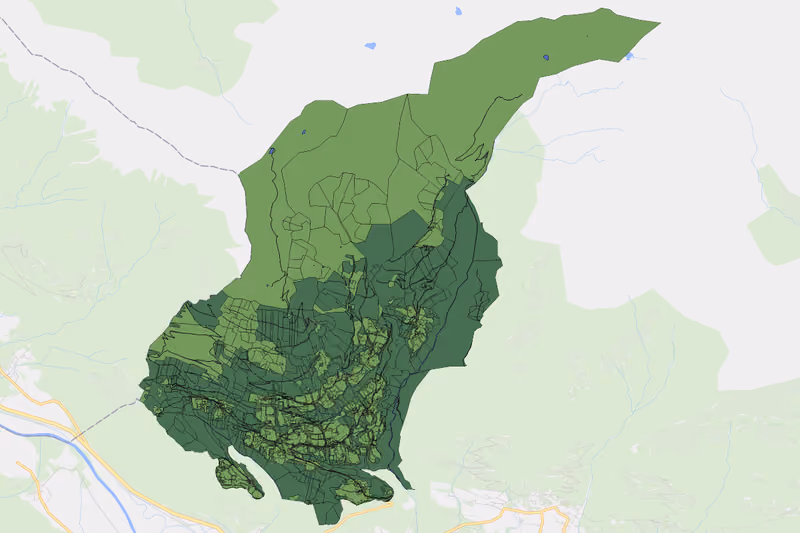 Kartenvorschau des Bodenverbrauchs der KG Zwickenberg