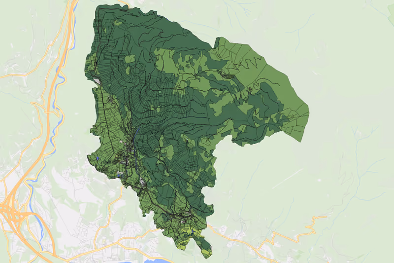 Kartenvorschau des Bodenverbrauchs der KG Treffling