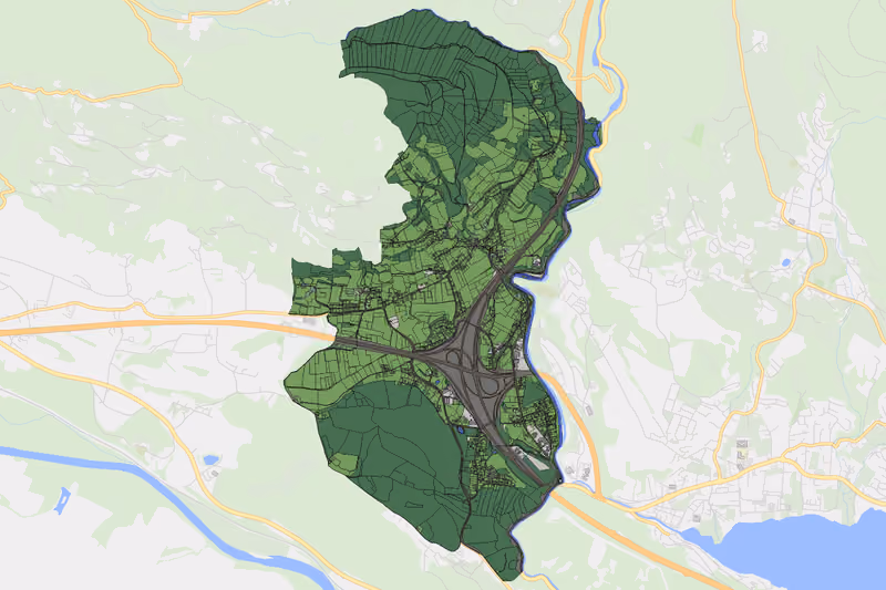 Kartenvorschau des Bodenverbrauchs der KG Lieserhofen