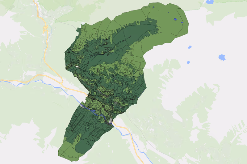 Kartenvorschau des Bodenverbrauchs der KG Pfaffenberg