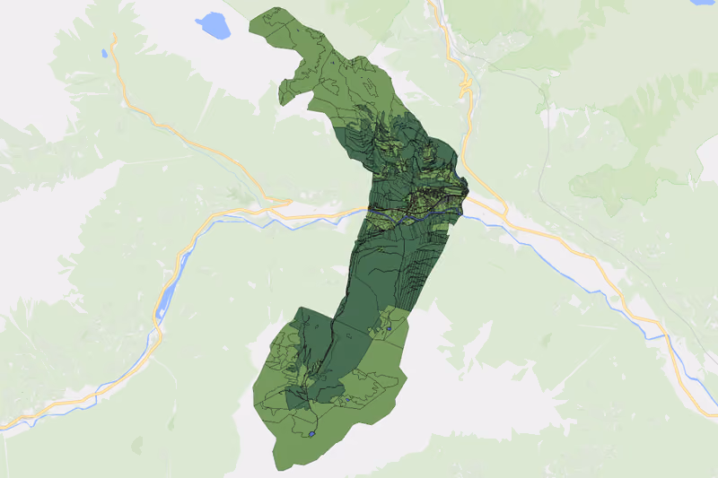 Kartenvorschau des Bodenverbrauchs der KG Söbriach