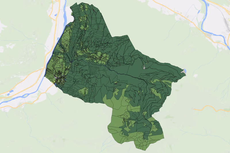 Kartenvorschau des Bodenverbrauchs der KG Lind