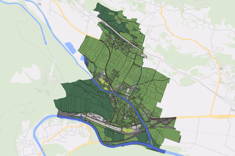 Kartenvorschau des Bodenverbrauchs der KG Möllbrücke I