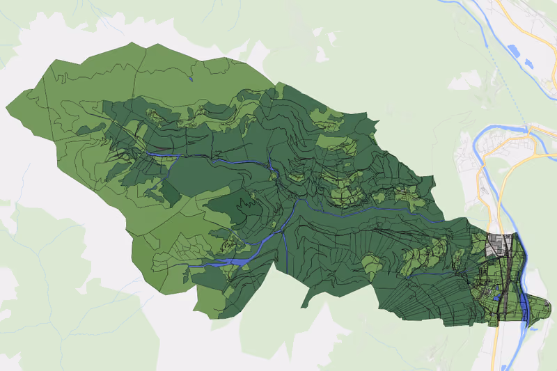 Kartenvorschau des Bodenverbrauchs der KG Obergottesfeld