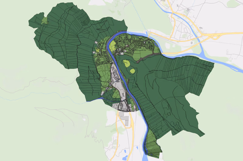 Kartenvorschau des Bodenverbrauchs der KG Sachsenburg