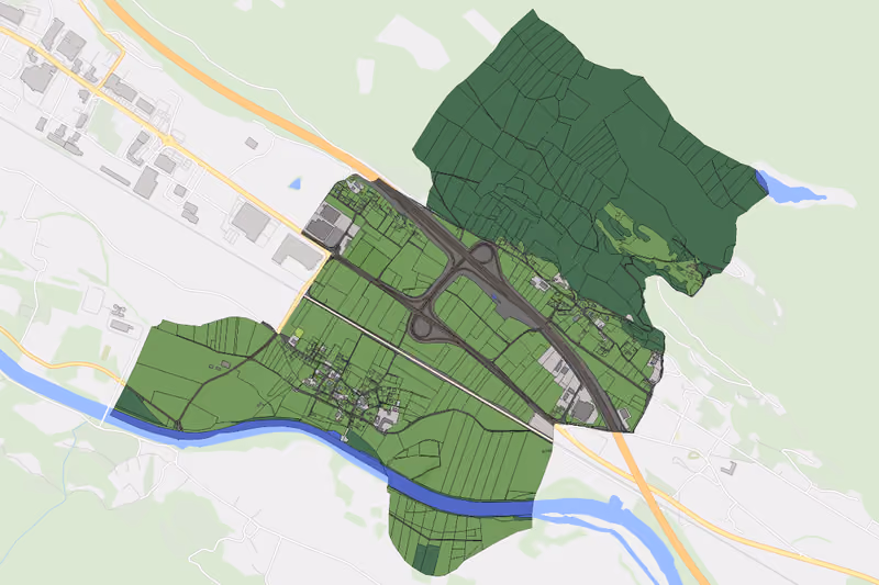 Kartenvorschau des Bodenverbrauchs der KG St. Peter-Edling