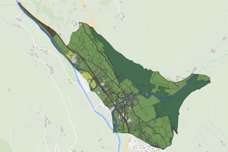 Kartenvorschau des Bodenverbrauchs der KG Döllach