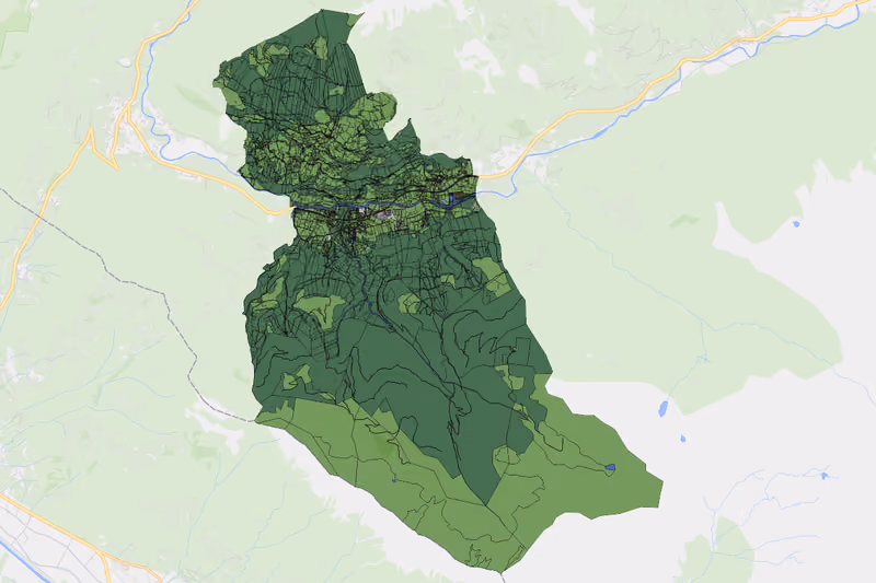 Kartenvorschau des Bodenverbrauchs der KG Lainach