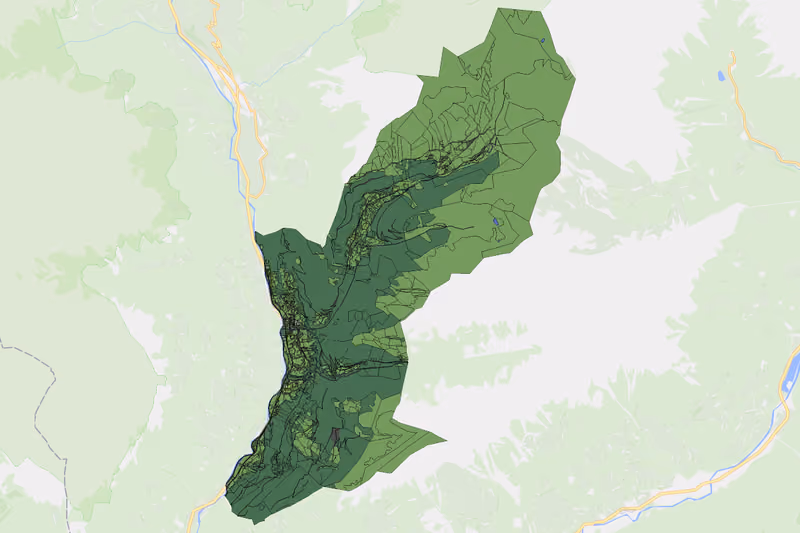 Kartenvorschau des Bodenverbrauchs der KG Mörtschach