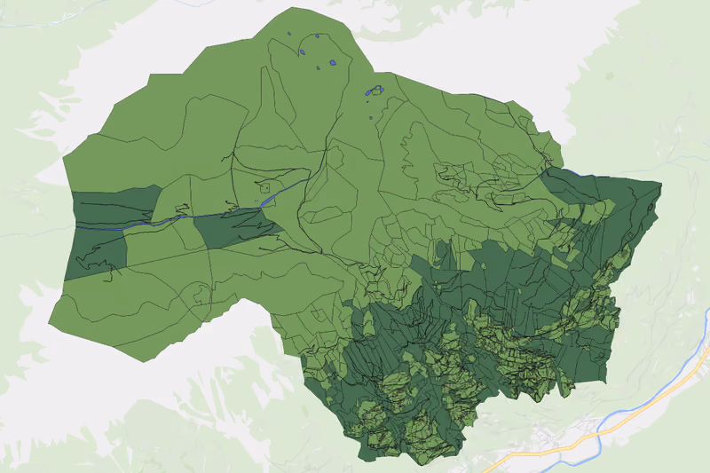 Kartenvorschau des Bodenverbrauchs der KG Sonnberg