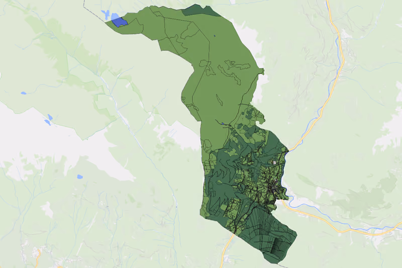 Kartenvorschau des Bodenverbrauchs der KG Winklern