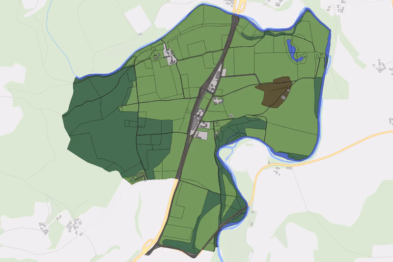 Kartenvorschau des Bodenverbrauchs der KG Dürnfeld