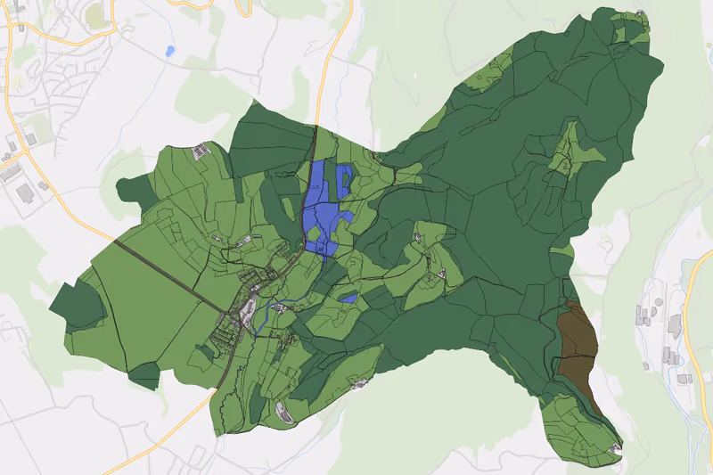 Kartenvorschau des Bodenverbrauchs der KG Silberegg