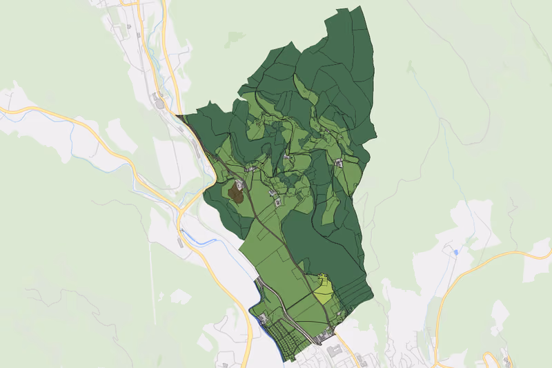 Kartenvorschau des Bodenverbrauchs der KG Töscheldorf