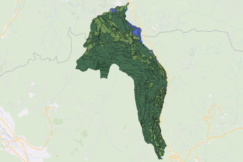 Kartenvorschau des Bodenverbrauchs der KG Unterwald