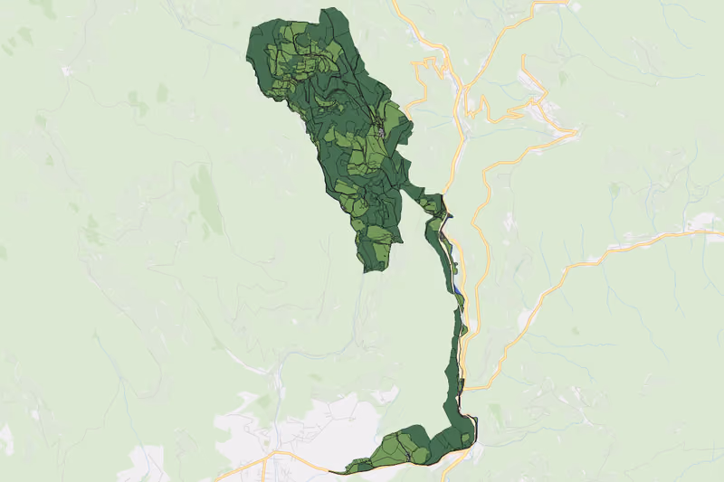 Kartenvorschau des Bodenverbrauchs der KG Waitschach
