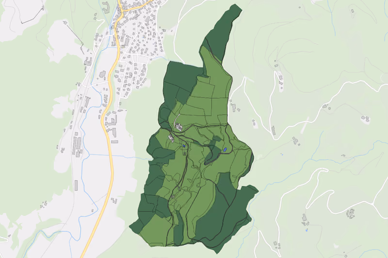 Kartenvorschau des Bodenverbrauchs der KG Baumgarten