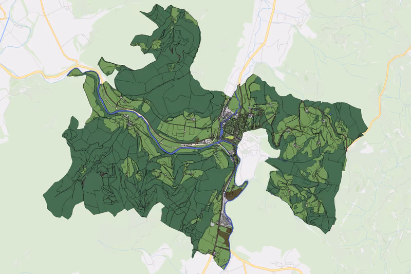 Kartenvorschau des Bodenverbrauchs der KG Brückl