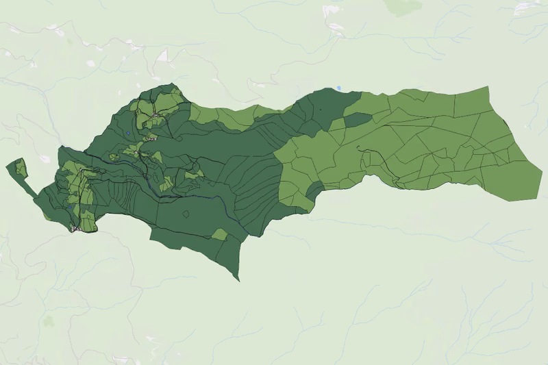 Kartenvorschau des Bodenverbrauchs der KG Grünburg