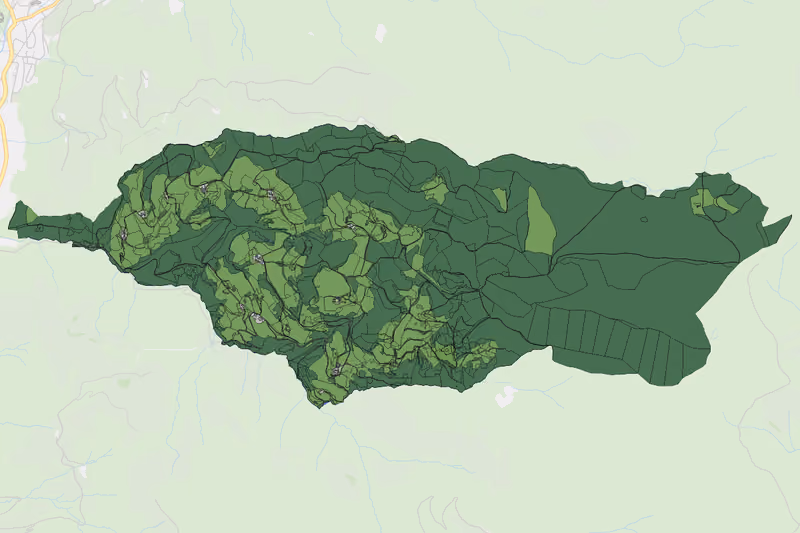 Kartenvorschau des Bodenverbrauchs der KG Hochfeistritz