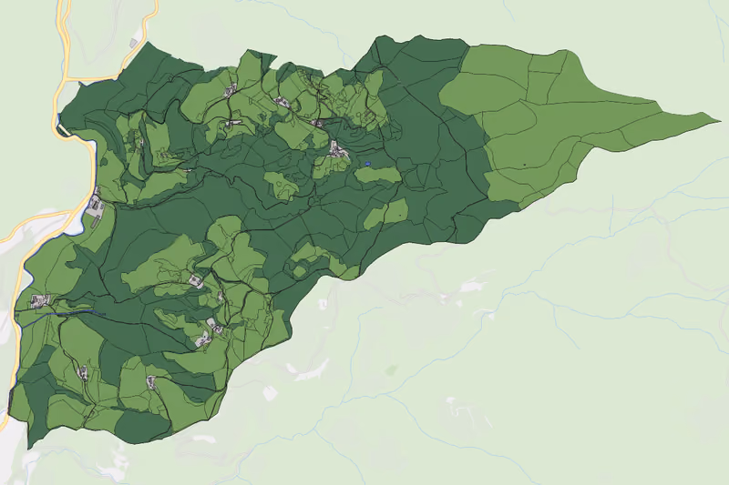 Kartenvorschau des Bodenverbrauchs der KG Kirchberg