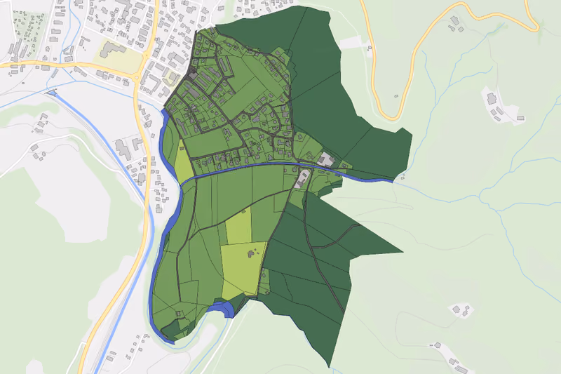 Kartenvorschau des Bodenverbrauchs der KG Schmieddorf