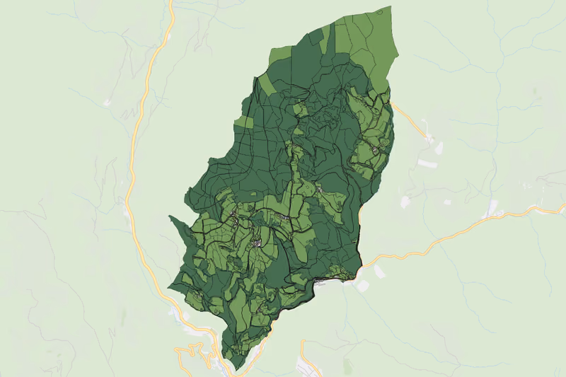 Kartenvorschau des Bodenverbrauchs der KG Zosen