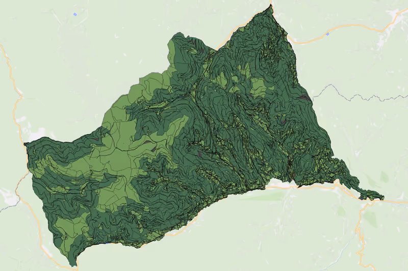 Kartenvorschau des Bodenverbrauchs der KG Metnitz Land