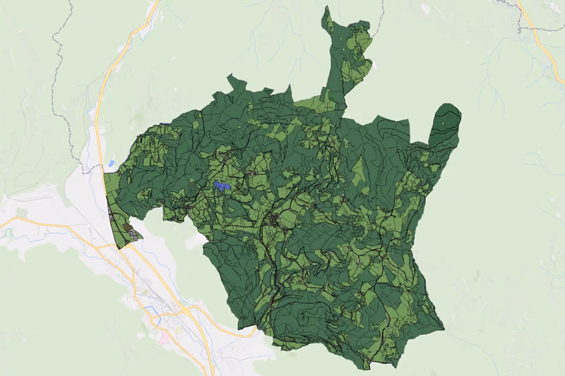 Kartenvorschau des Bodenverbrauchs der KG Zeltschach