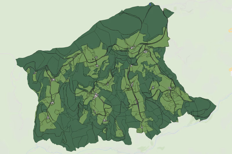 Kartenvorschau des Bodenverbrauchs der KG Gruska