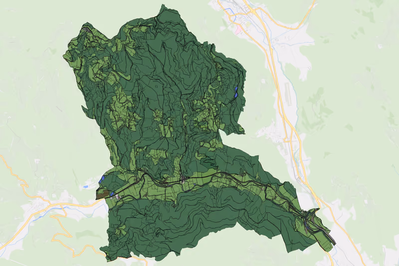 Kartenvorschau des Bodenverbrauchs der KG St. Georgen