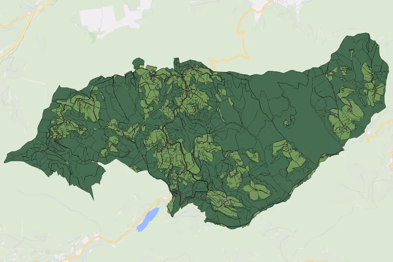 Kartenvorschau des Bodenverbrauchs der KG Wullroß