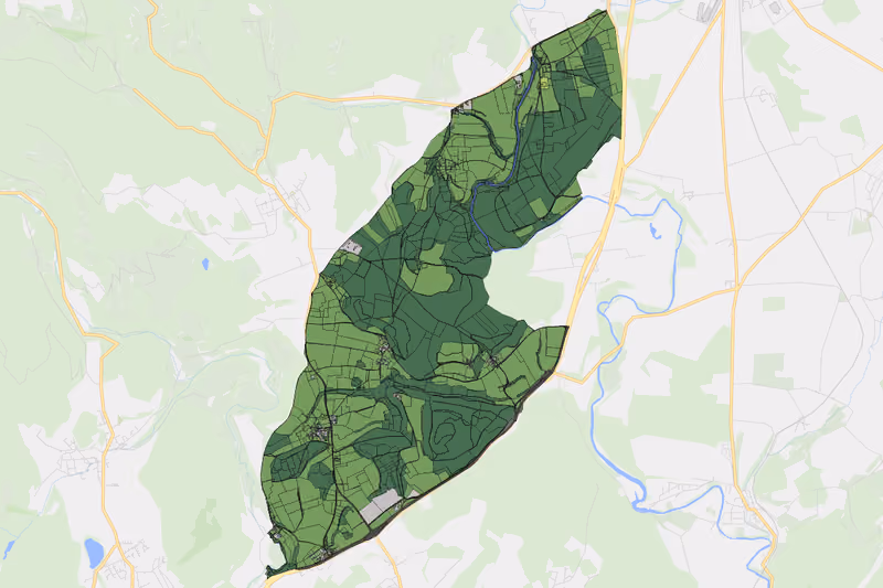 Kartenvorschau des Bodenverbrauchs der KG Dielach