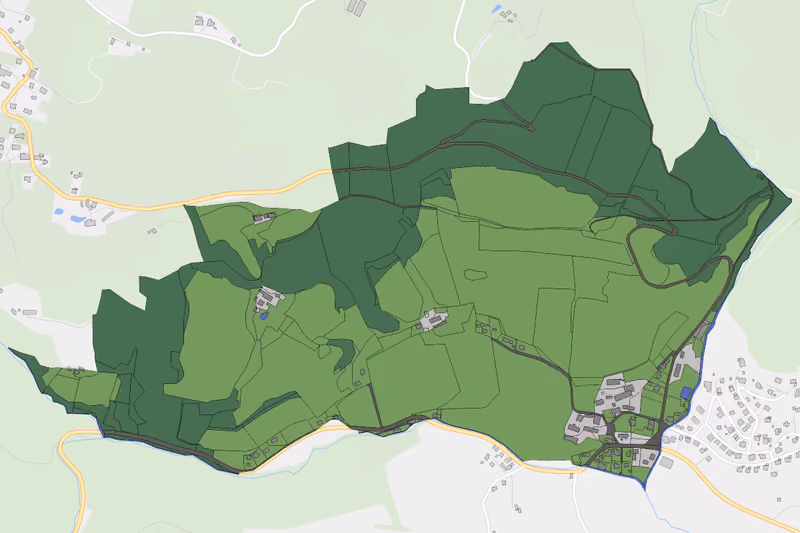 Kartenvorschau des Bodenverbrauchs der KG Glantschach